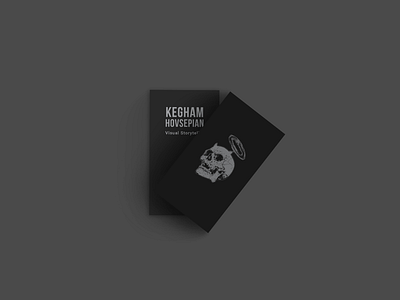 Kegham Hovsepian's black branding business card dark halo logo skull typography