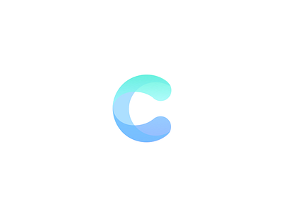 C Logo bright c design gradient grid logo