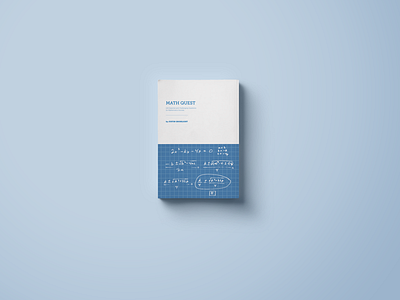 Math Quest blue book cover design grid math minimal number print