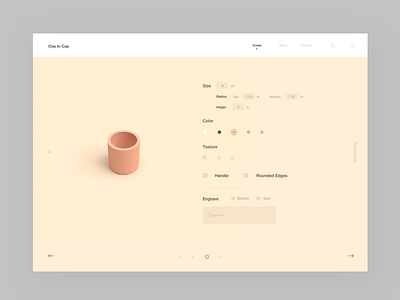 Daily UI :: 033 - Customize Product blender clay color cup customize daily design minimal neutral sketch ui ux