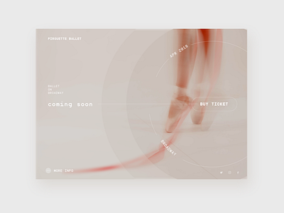 Daily UI :: 048 - Coming Soon ballet color dance dqily ui event landing website minimal neutral page pink