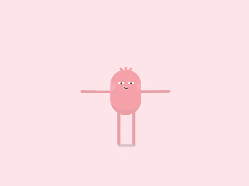 Jumping Jack adobe illustrator after effects animation blue cute exercise illustration minimal pink workout