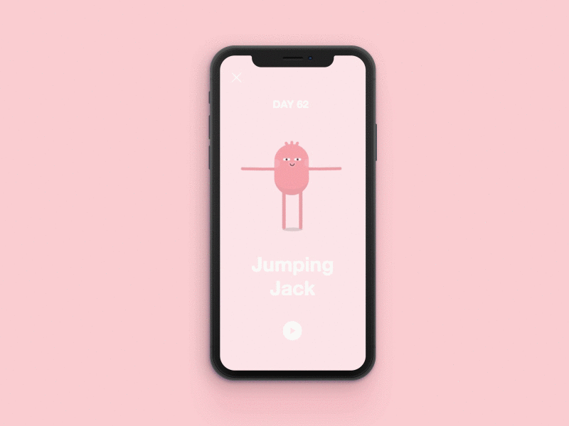Daily UI :: 062 - Workout of the Day after affects animation cute illustration pink ui ux workout