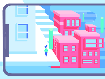 How To Make A Successful AR App adobe blog blue building color dribbble house illustration illustrator pink shot surreal