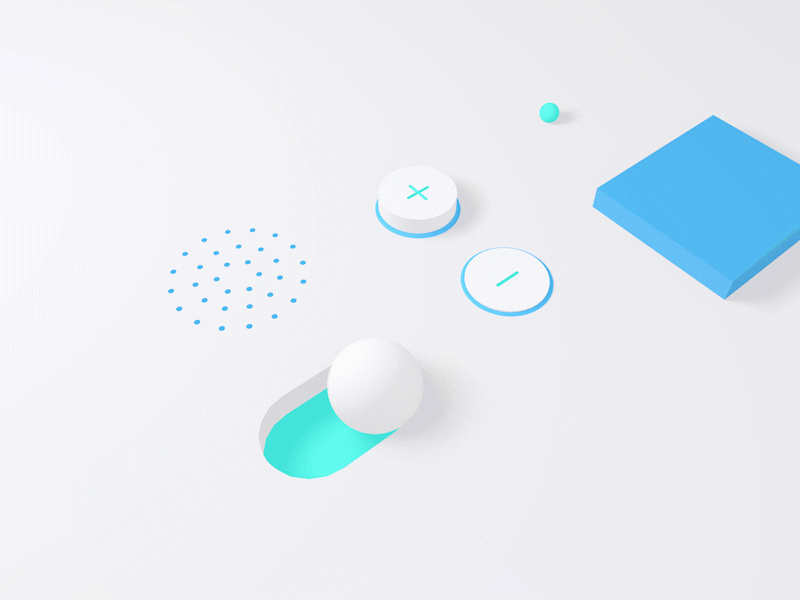 Update: Animated UI Components 3d animation cinema4d components fun illustration minimal toggle ui uidesign white