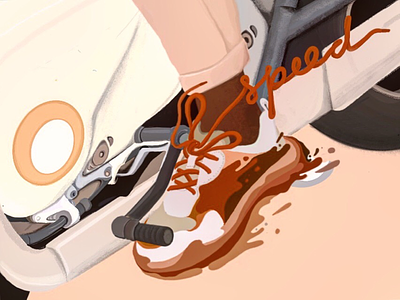 speed design illustration motorcycle shoes sneaker