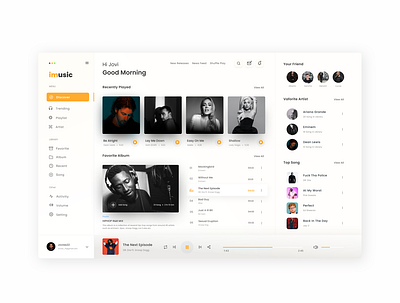 Music Web Application app branding design graphic design minimal ui ux