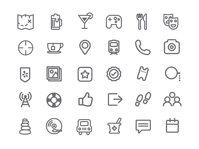 Series of Tiny Icons categories food graphic graphics icons illustration interface travel yelp