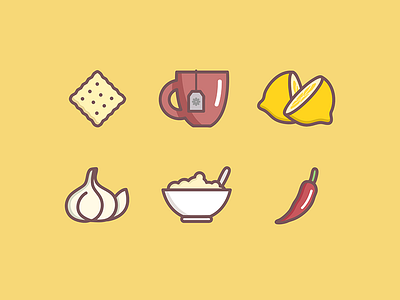 Remedies For A Cold 2d cold cracker flat food graphic icon icons illustration lemons mug pepper