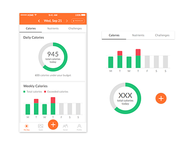 Lose It app assets calories chart exercise fitness food graph health interface lose it weight loss