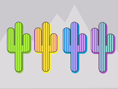 Cacti in Color adobe illustrator cacti cactus colorful vector