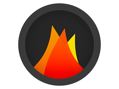 Charcoal Symbol (rebound) flames icon minimal rebound