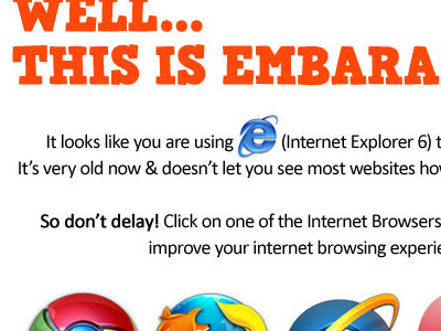Ie6welcome browser choice ie6 message welcome