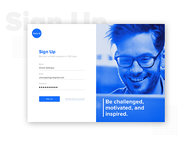 Sign Up Screen daily ui sign in sign up ui ux web design
