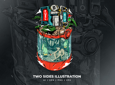 Two Sides Illustration 3d adobe animation app brand branding car design graphic design illustration logo motion graphics tshirt ui vector