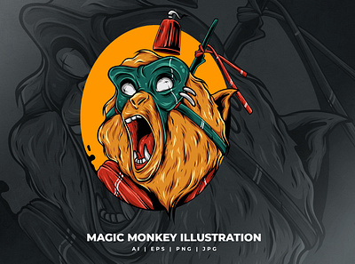Magic Monkey Illustration 3d adobe animation app brand branding car design graphic design illustration logo magic monkey motion graphics object ui vector