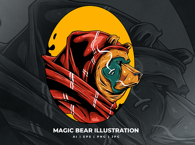 Magic Bear illustration 3d adobe animation app bear brand branding car design graphic design illustration logo magic motion graphics tshirt ui vector