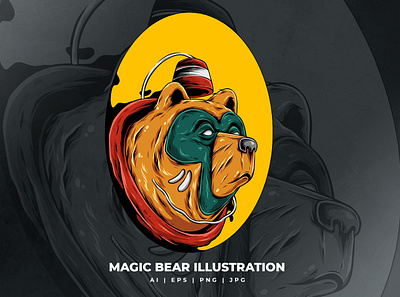 Magic Bear Illustration 3d adobe animation app bear brand branding bundles car design graphic design illustration logo magic motion graphics ui vector