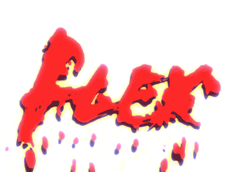 F L E X animation blob flex particles red