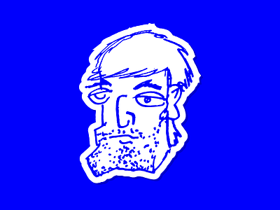 The Dude blue face man picasso portrait