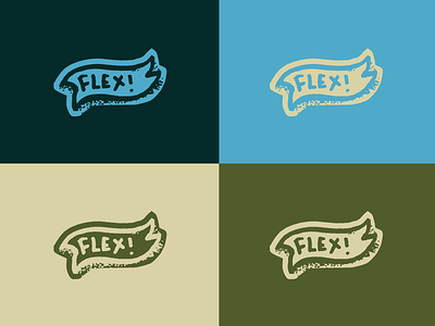 Flex Logos 2/3 banner blue branding illustration khaki logo navy typography