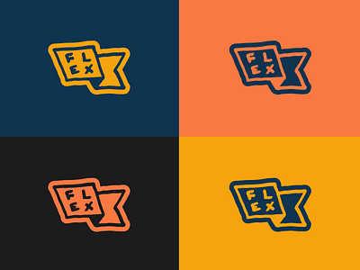 Flex Logos 3/3 banner blue branding drawing duotone flag identity illustration logo navy orange yellow