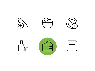 Icon set for application | Servio app application design food graphic design green icon icon set icons pictogram pictograms restaurant vector