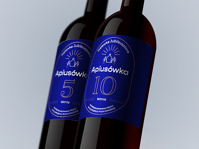 Bottle label | Apius alcohol blue bottle branding design gold graphic design label liqueur liquor navy vector