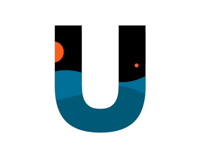U is for Universe animation illustration typography vector