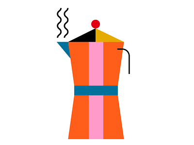 Moka Pot color design illustration vector
