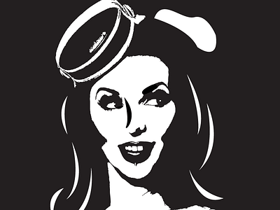 Retro Flight Attendant Illustration