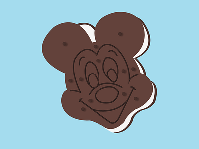 Classic Mickey Ice Cream Sandwich chocolate design disney ice cream illustration treat vector
