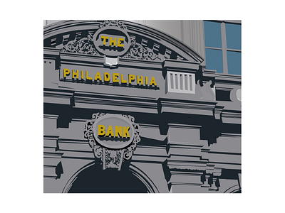 The Philadelphia Bank bank design illustration philadelphia stamp vector