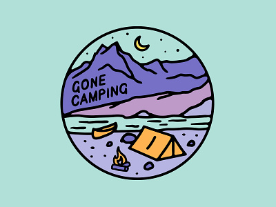 Gone Camping adventure camping camping design graphic design hand drawn illustration mountain design mountains