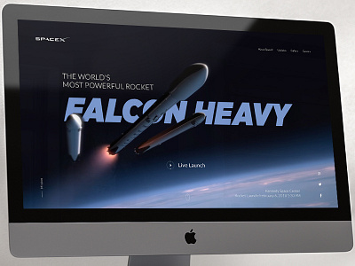 Daily UI - 003 Landing Page dailyui falcon heavy landing page live rocket spacex