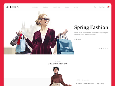 Allora Online Shopping Website Homepage Design