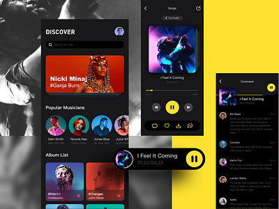 music page music app ui