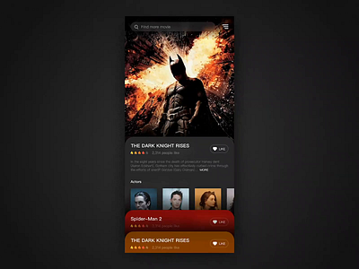 Movie Card app mobile ui