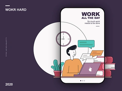 Work hard illustration