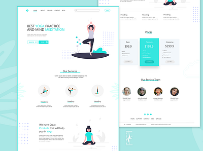 Yoga app design frontend illustration ui uiux ux web