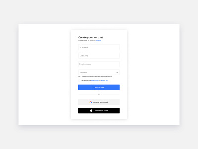 Sign Up Form create account design flat minimal register registration form sign up signup signupform ui web