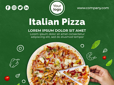 Italian Pizza Food Flyers Design branding graphic design logo