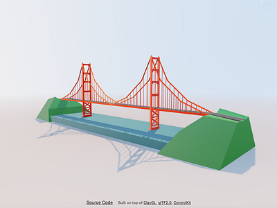 Golden Gate Bridge, USA 3d building lowpoly