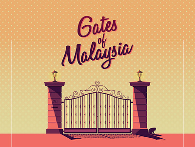 Gates of Malaysia - Illustration design gate home house illustration malaysia vector