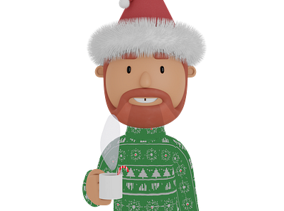 Virtual Ugly Christmas Sweater 3d blender charicature illustration ugly christmas sweater zoom