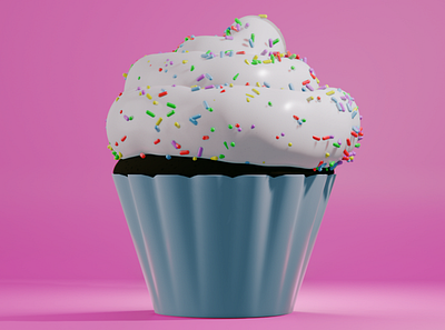 Cupcake 3d blender illustration