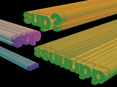 sup? 3d blender illustration typogaphy