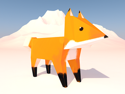 Fox 3d c4d fox illustration low poly