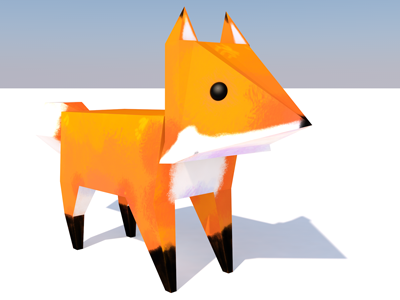 Fox Rebound! 3d c4d illustration low poly