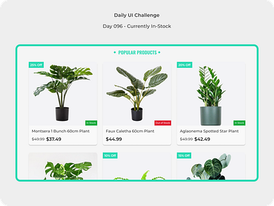Currently In-Stock challenge dailyui design figma figmadesign plants productdesign ui uidesign uidesigner uiux users ux